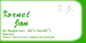 kornel jan business card